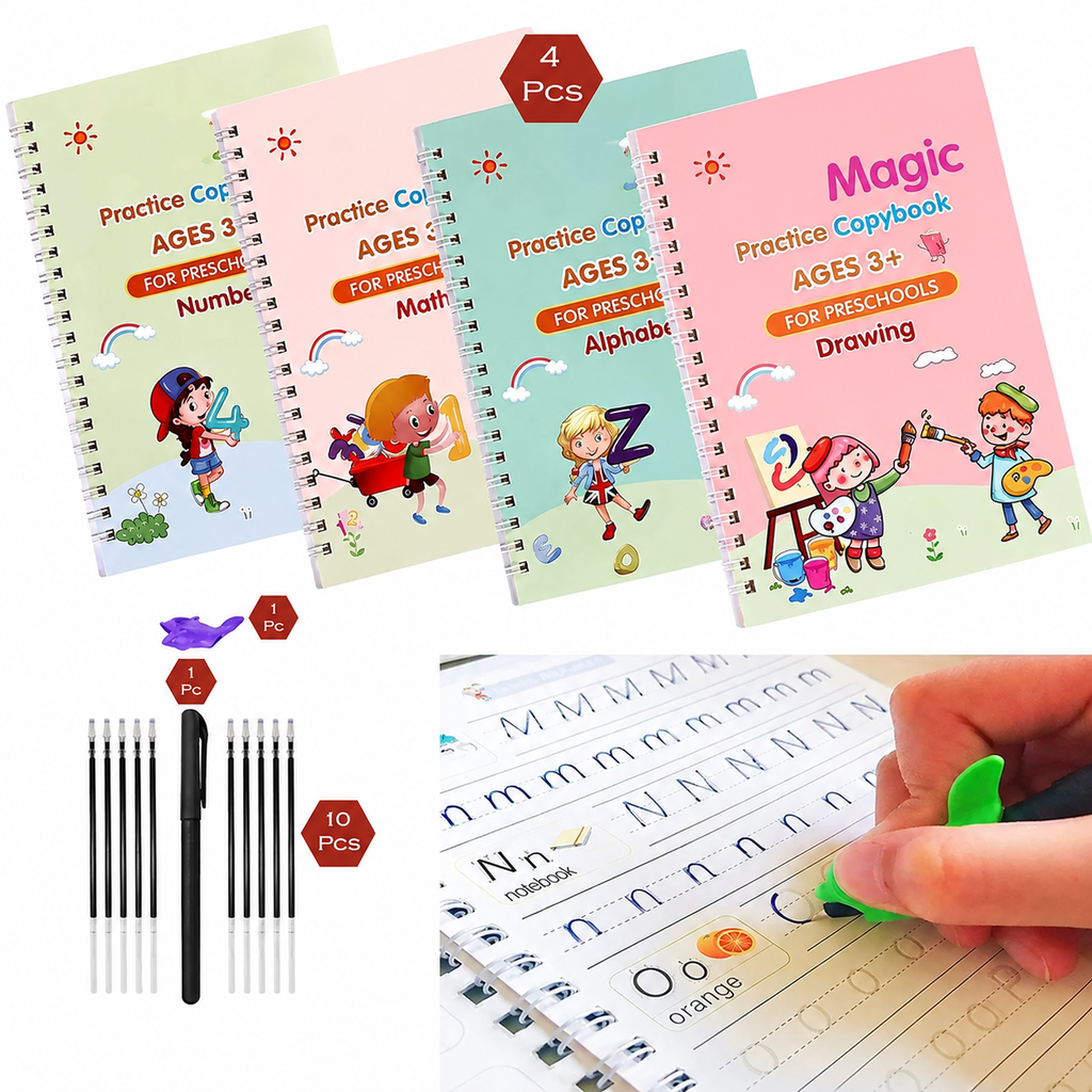 4 Pc Magic Copybook Widely Used By Kids
