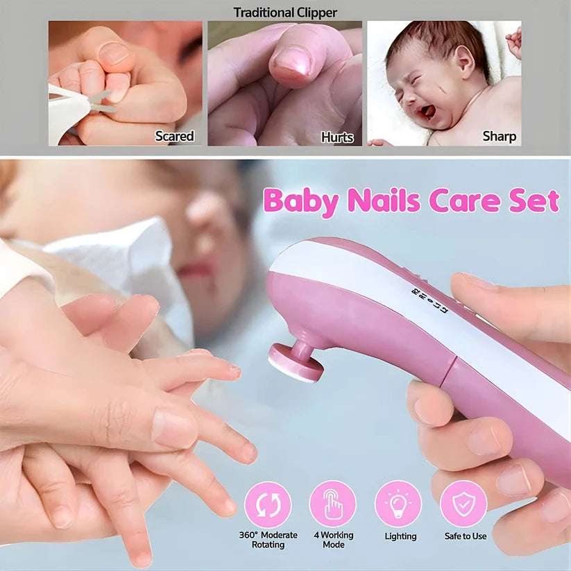 Electric Baby Nail Trimmer With Grinding Heads For New born Infant And Toddler