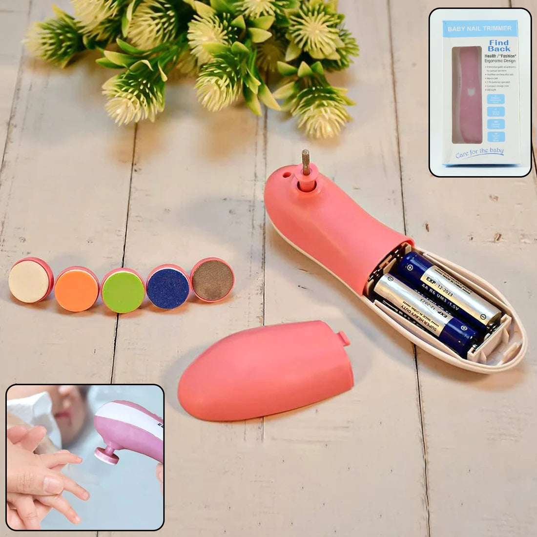Electric Baby Nail Trimmer With Grinding Heads For New born Infant And Toddler