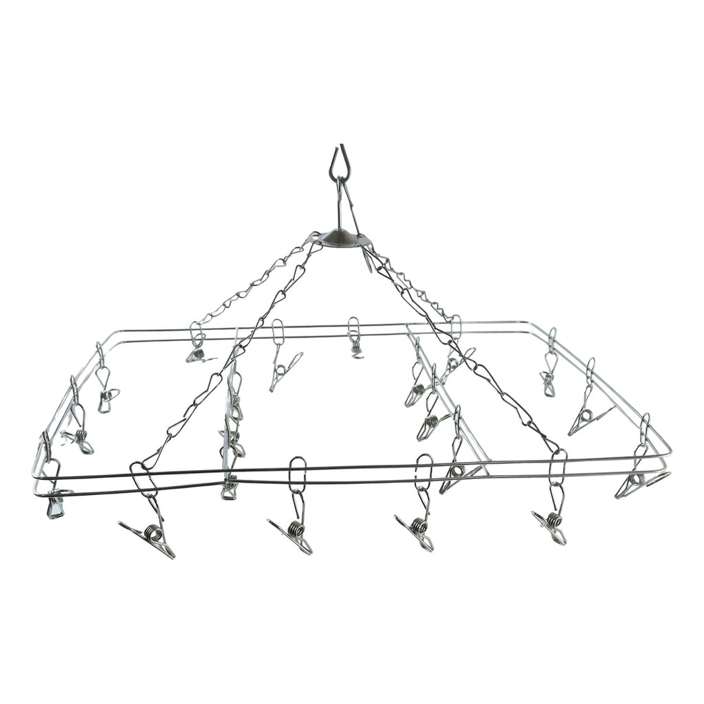 Stainless Steel Square Multi Clip Drying Hanger For Socks Baby Clothes (1 Set)