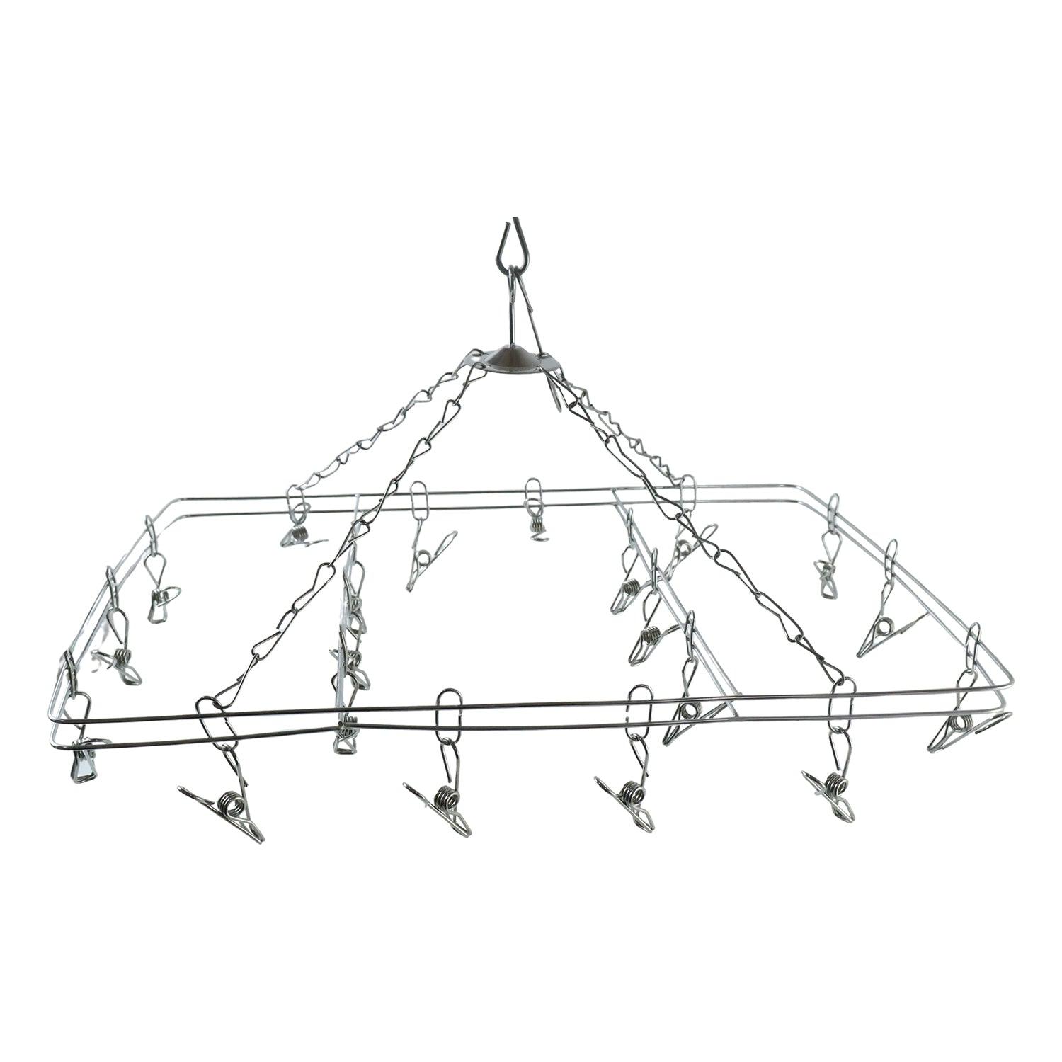 Stainless Steel Square Multi Clip Drying Hanger For Socks Baby Clothes (1 Set)